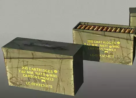 Ammo box open close Low-poly 3D model