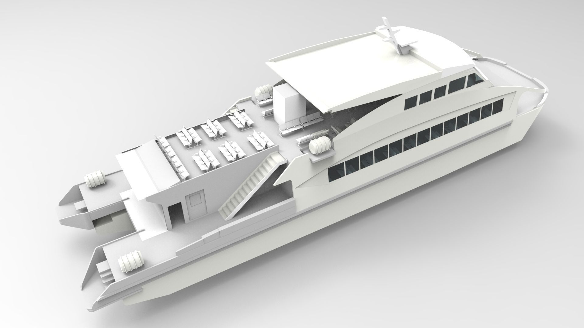 Ferry Catamaran Hull 3D print model_3