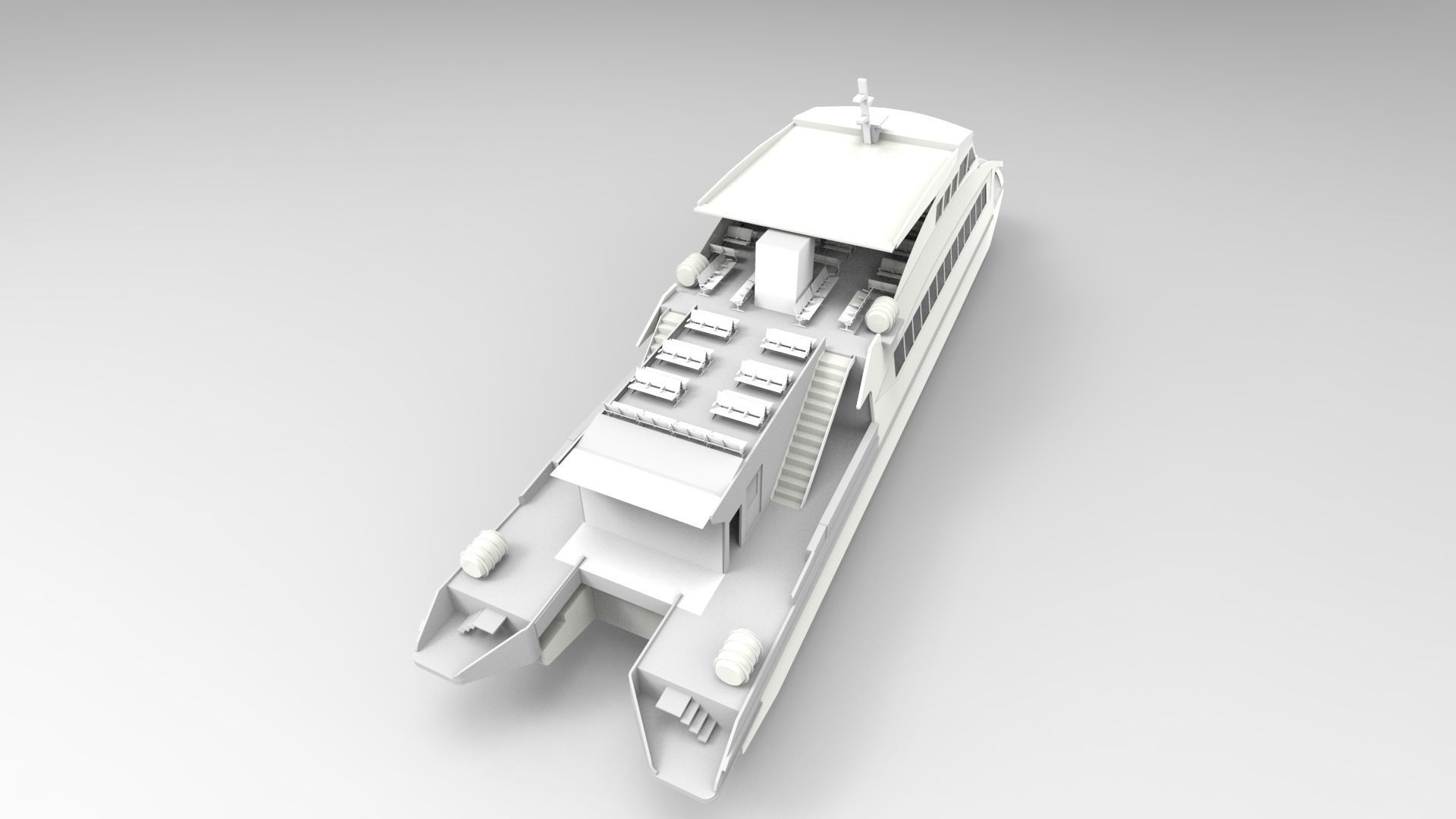 Ferry Catamaran Hull 3D print model_2