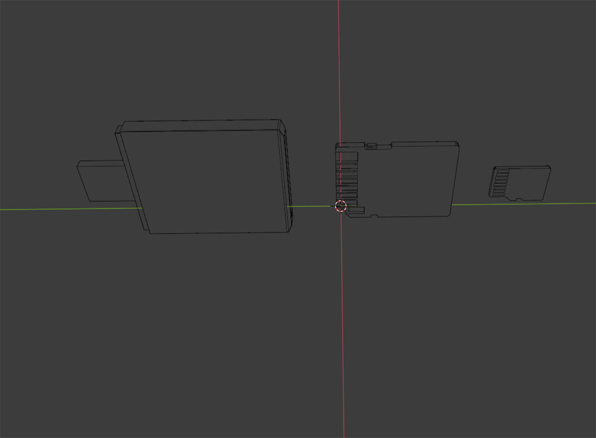 Memory Cards set Low-poly 3D model_6