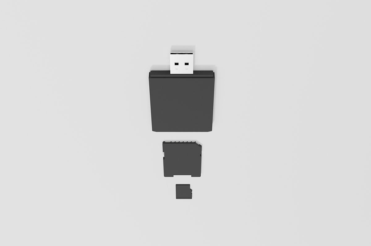 Memory Cards set Low-poly 3D model_2