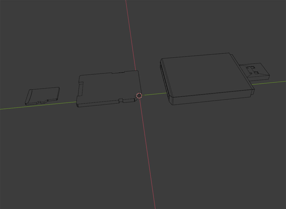Memory Cards set Low-poly 3D model_5
