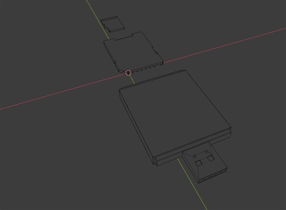 Memory Cards set Low-poly 3D model_4