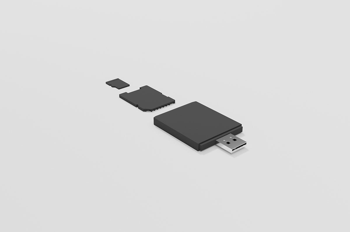Memory Cards set Low-poly 3D model_8