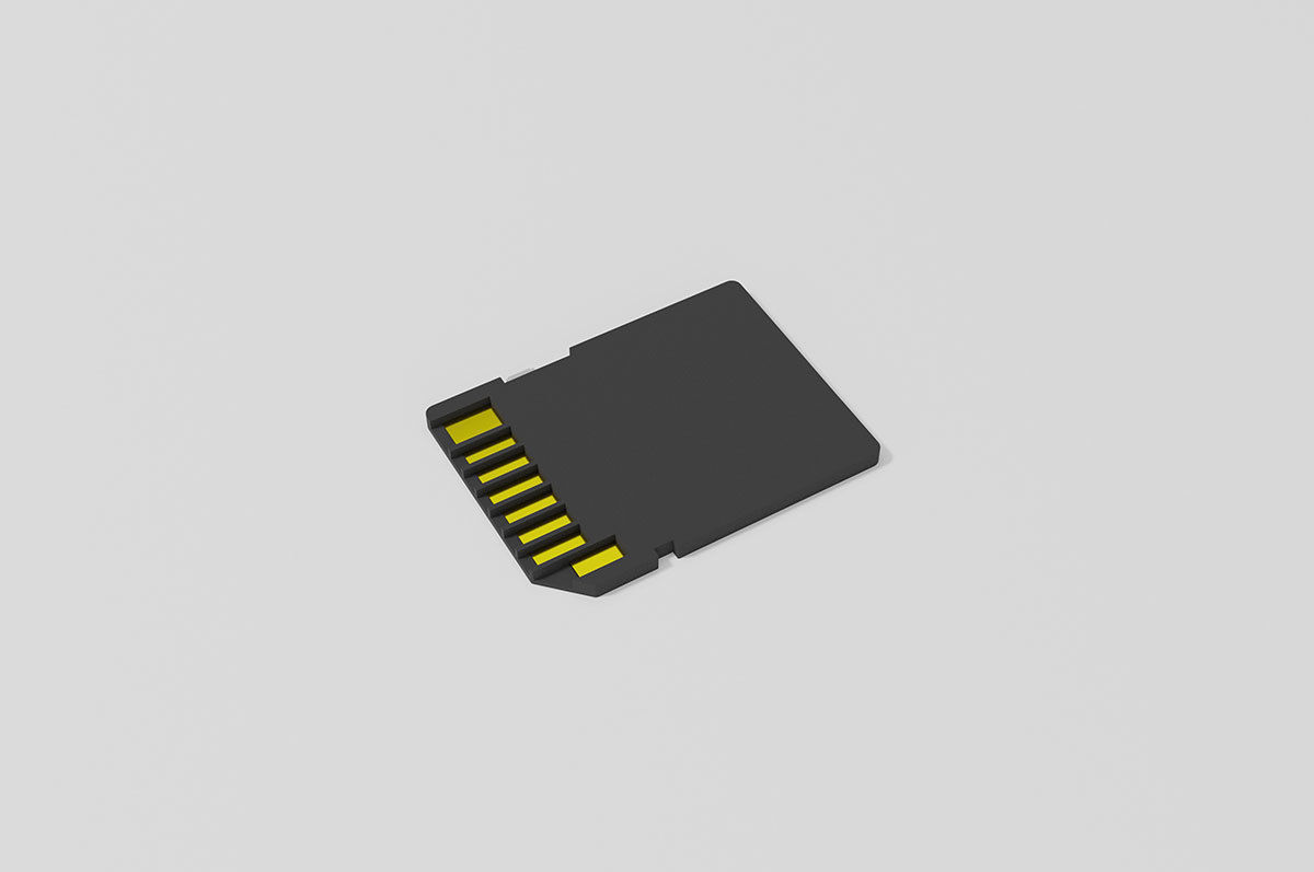 Memory Cards set Low-poly 3D model_18