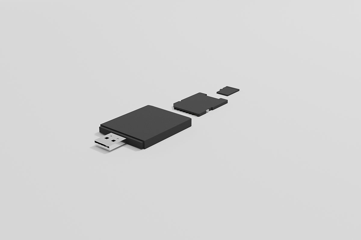 Memory Cards set Low-poly 3D model_10