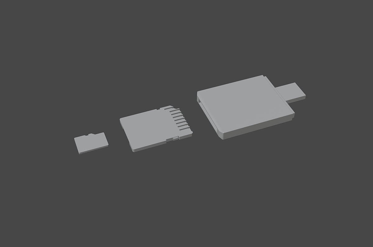 Memory Cards set Low-poly 3D model_32