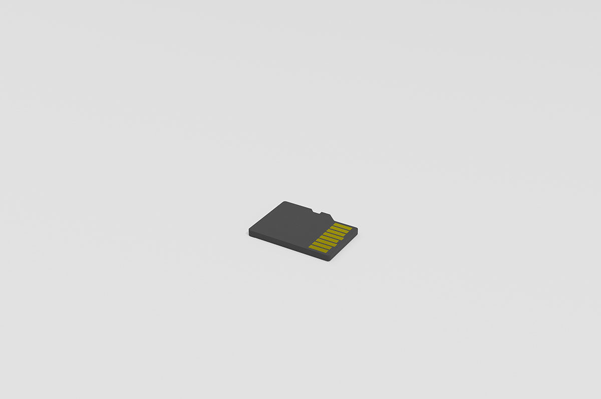 Memory Cards set Low-poly 3D model_29
