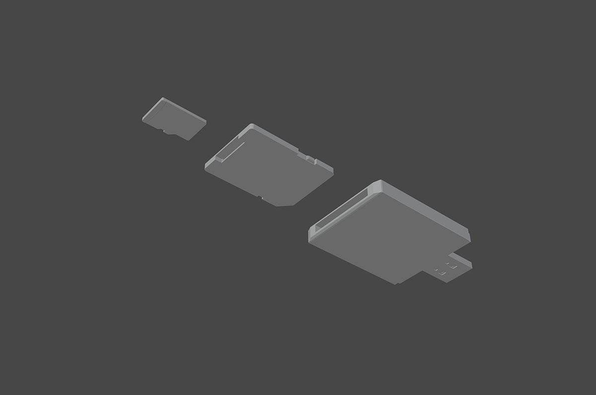 Memory Cards set Low-poly 3D model_31
