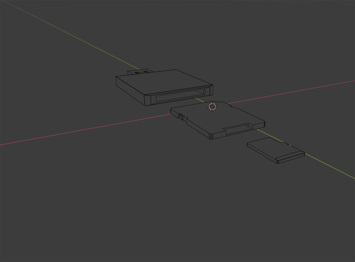 Memory Cards set Low-poly 3D model_7