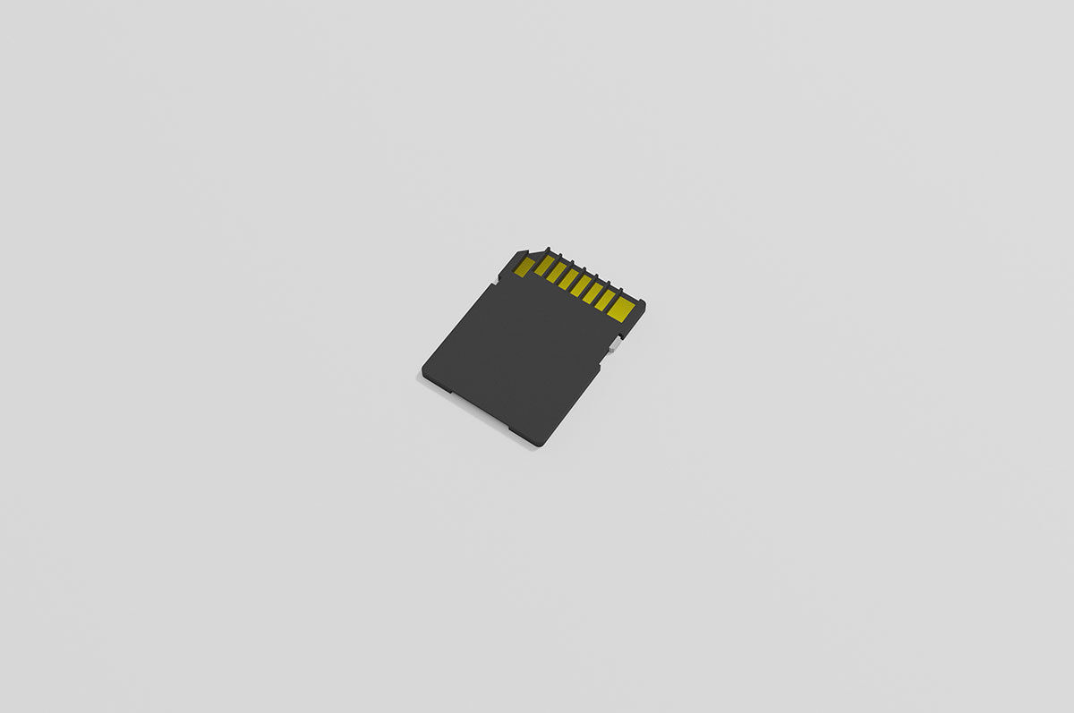 Memory Cards set Low-poly 3D model_20