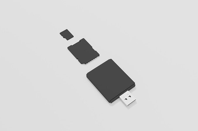 Memory Cards set Low-poly 3D model
