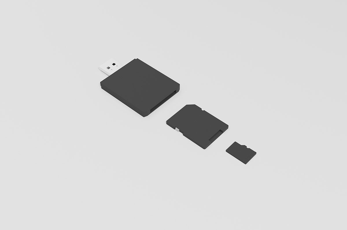 Memory Cards set Low-poly 3D model_9
