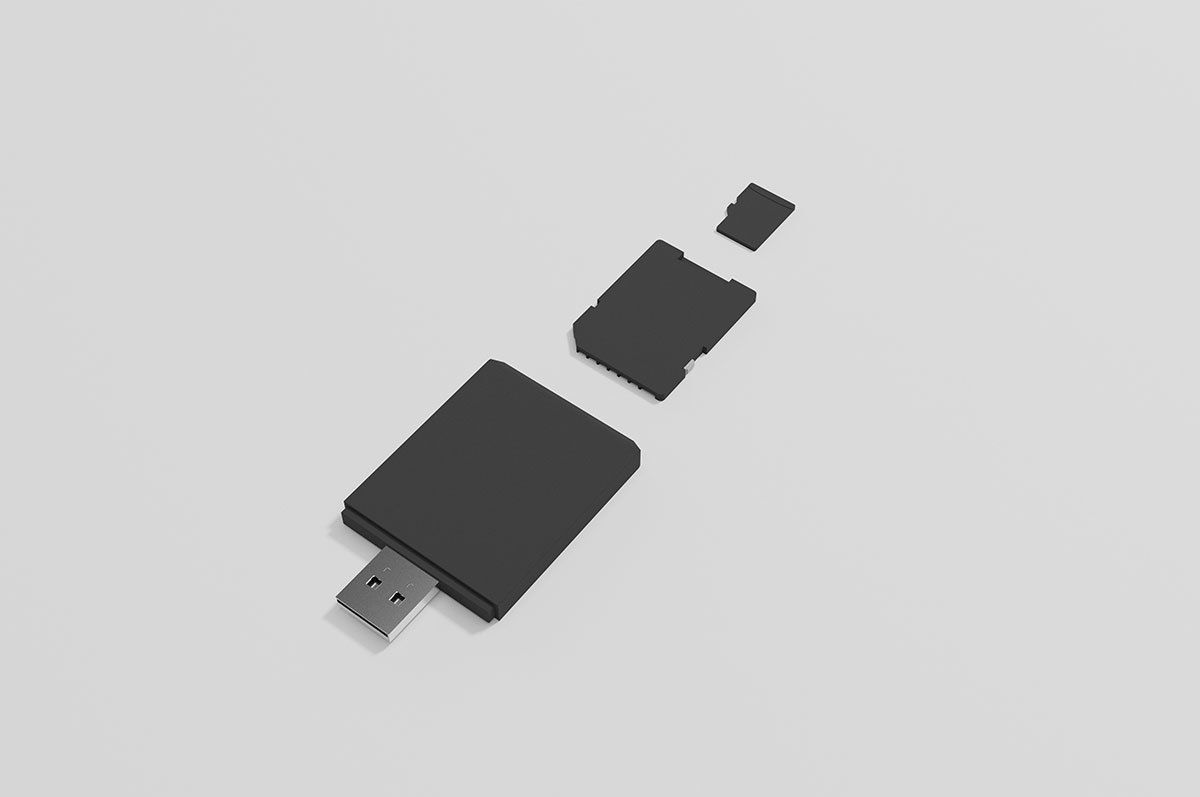Memory Cards set Low-poly 3D model_11