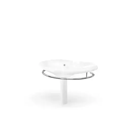 White Ceramic Sink With Towel Holder