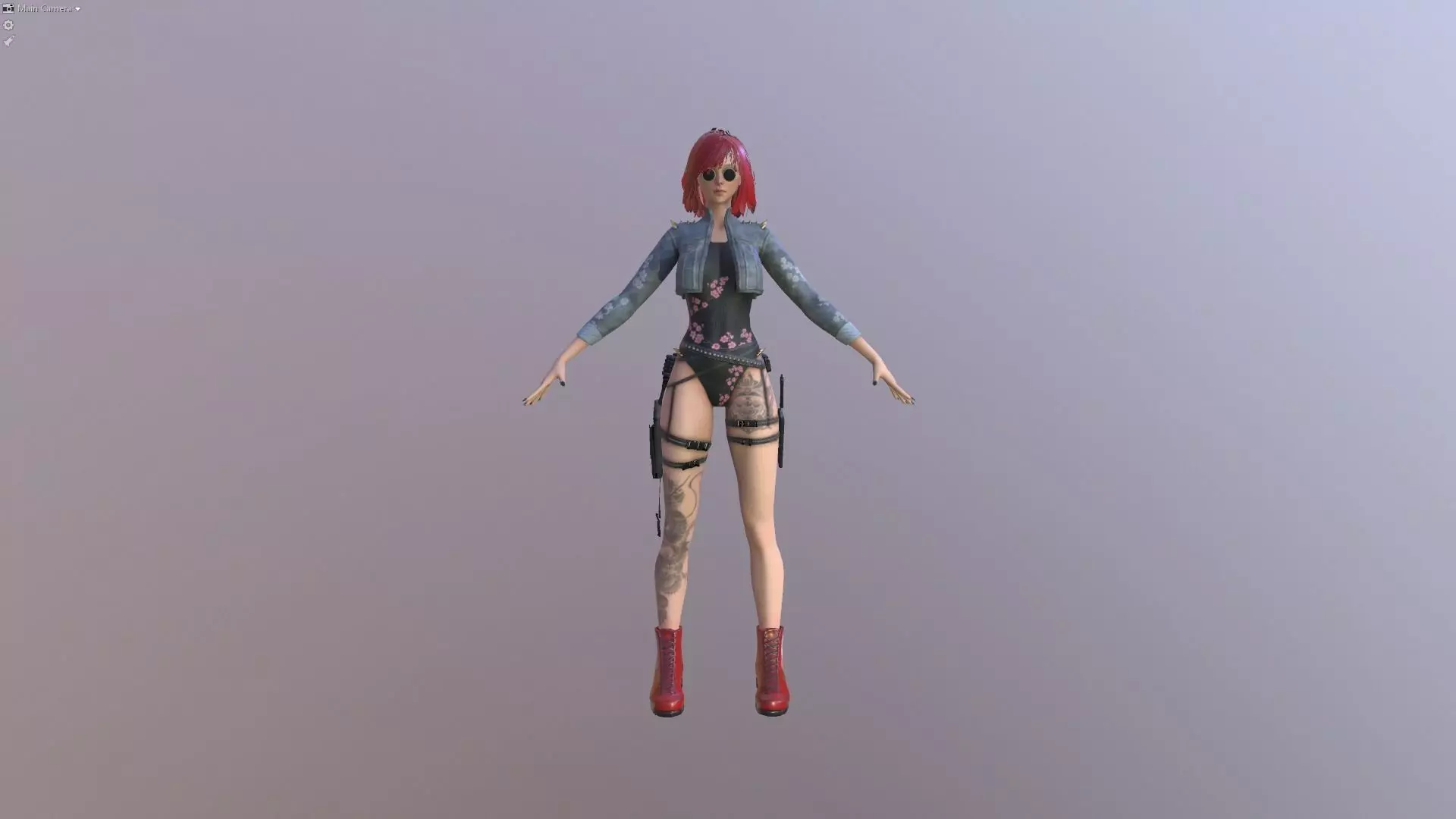 Roxy - Cyberpunk Girl Low-poly 3D model