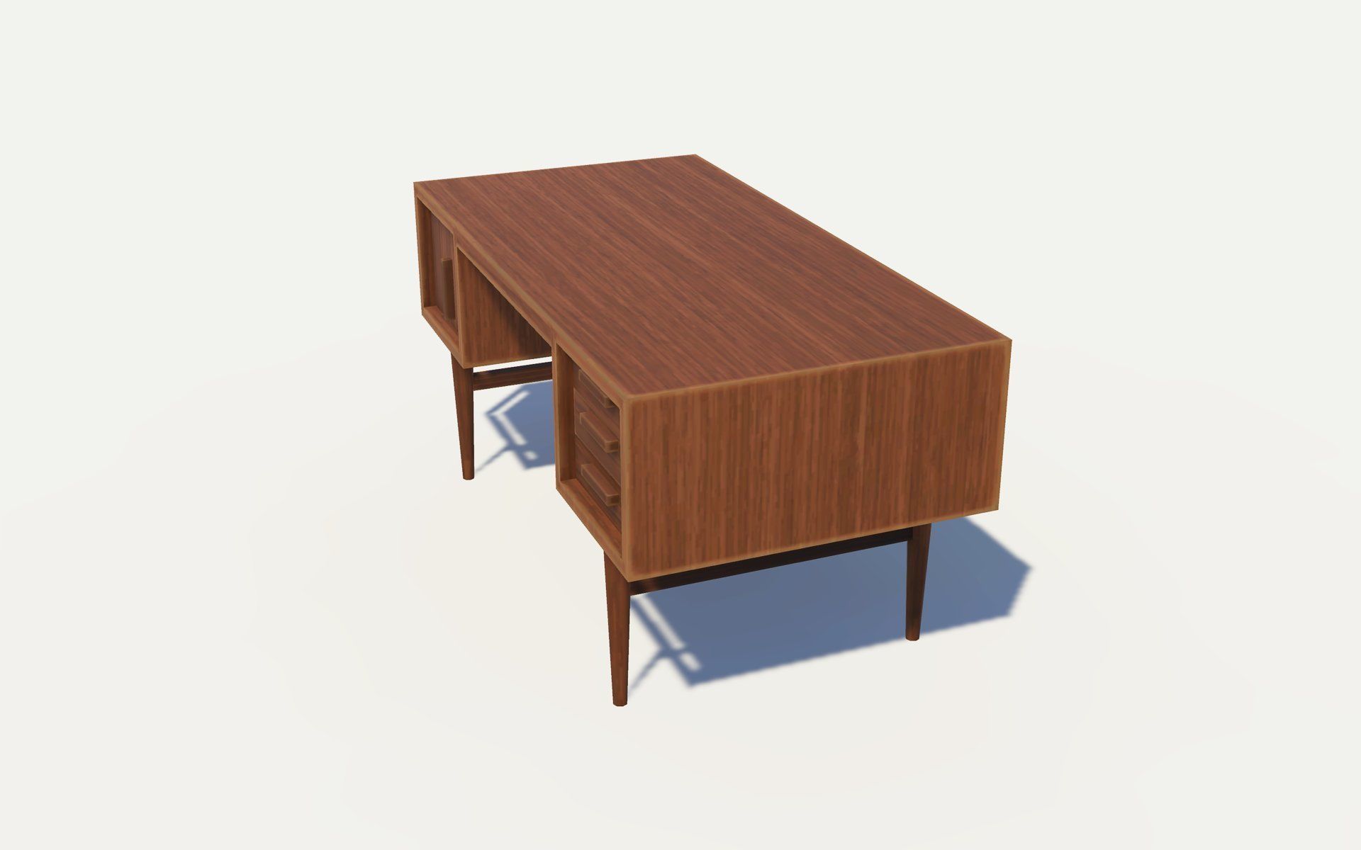Mid Century Desk - No 1 Low-poly 3D model_2