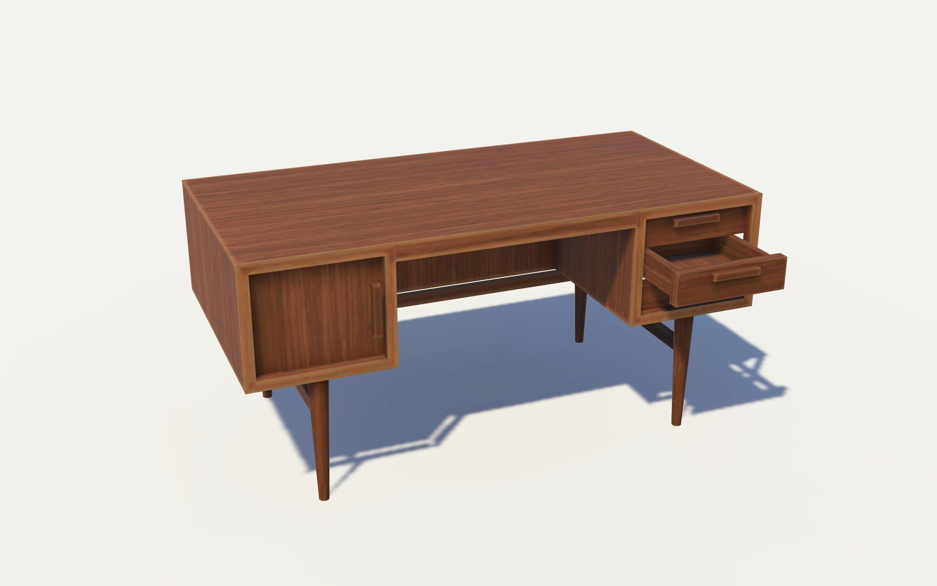 Mid Century Desk - No 1 Low-poly 3D model_4