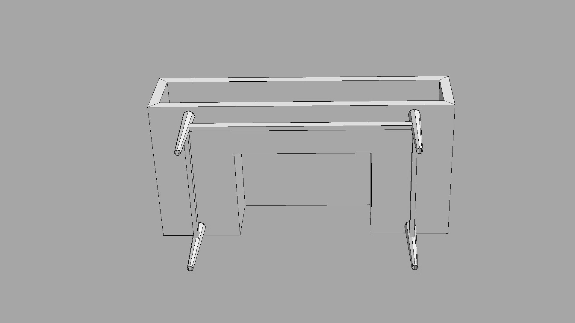 Mid Century Desk - No 1 Low-poly 3D model_7