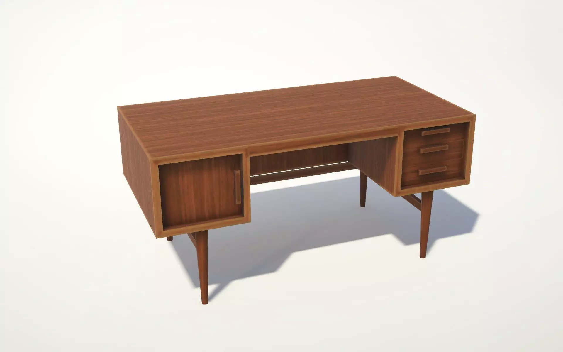 Mid Century Desk - No 1 Low-poly 3D model_0
