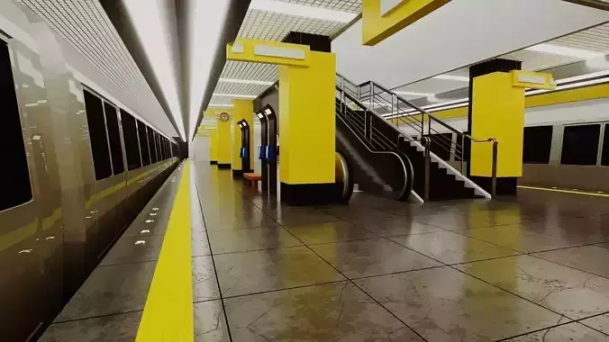 subway in 3d model