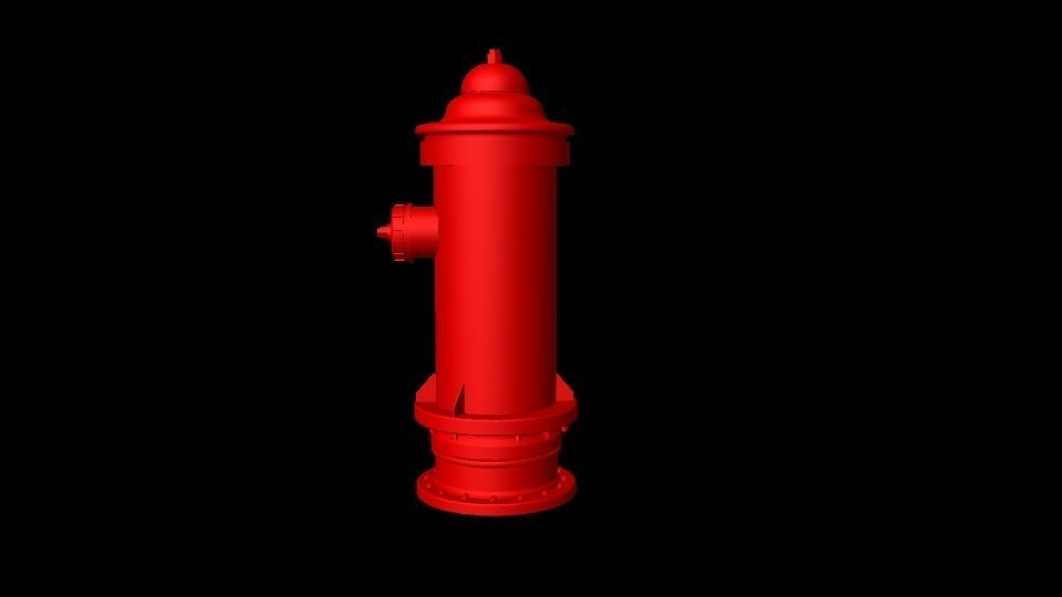 red fire hydrant Low-poly 3D model_2