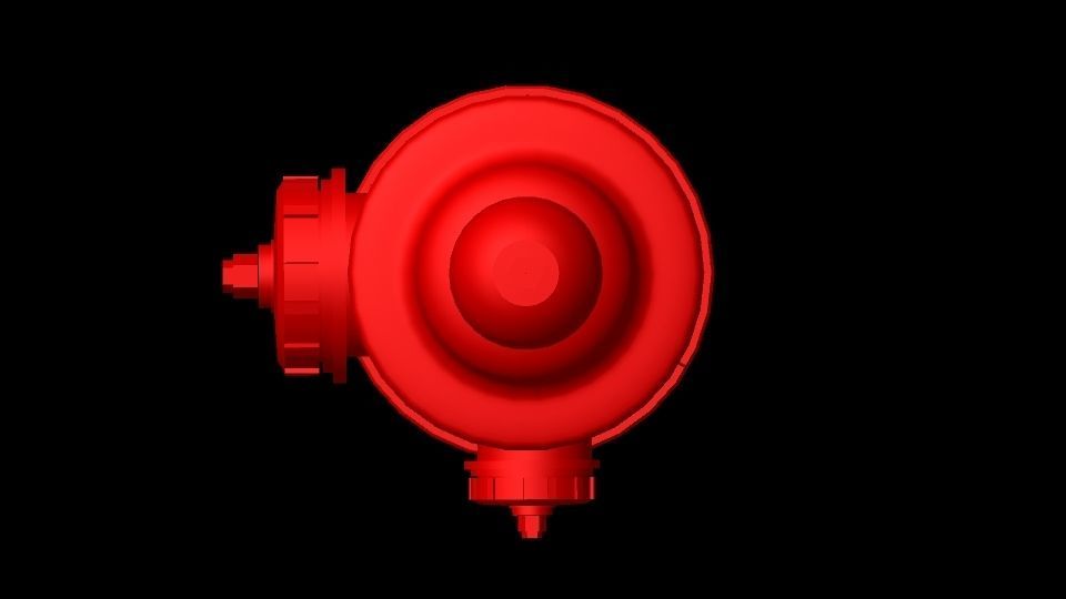 red fire hydrant Low-poly 3D model_3