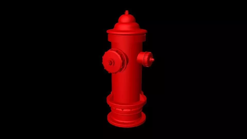 red fire hydrant Low-poly 3D model_0