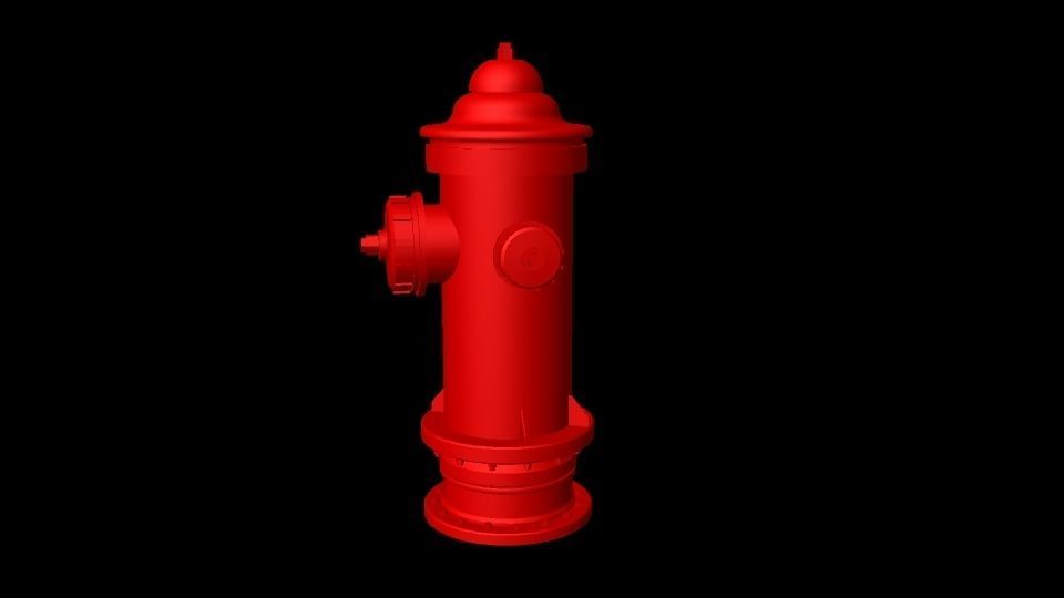 red fire hydrant Low-poly 3D model_1