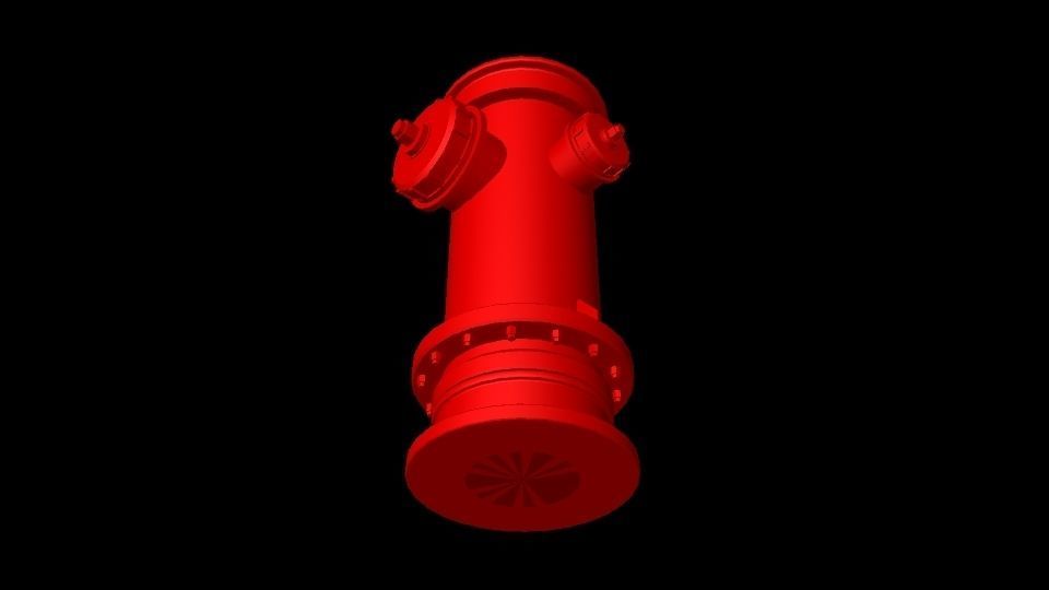 red fire hydrant Low-poly 3D model_4