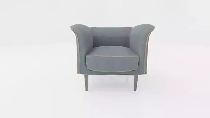Game soft armchair Low-poly 3D model