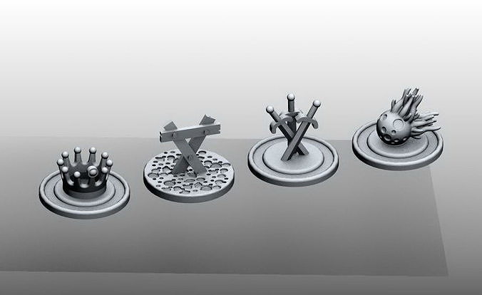 Chaos In The Old World tokens 3D print model