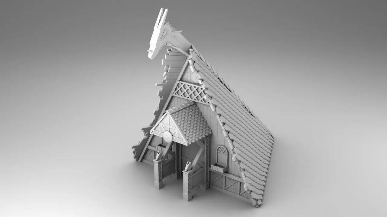 Vikings house on the swamp 3D print model_0