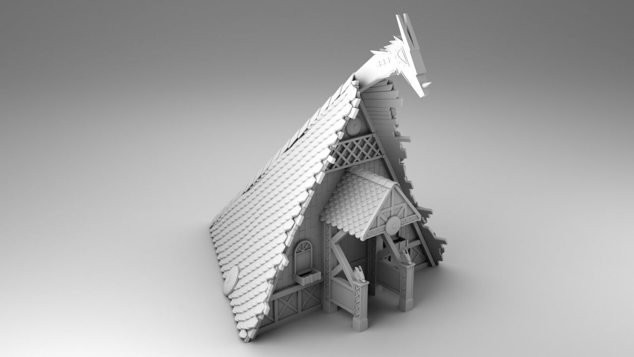 Vikings house on the swamp 3D print model_1