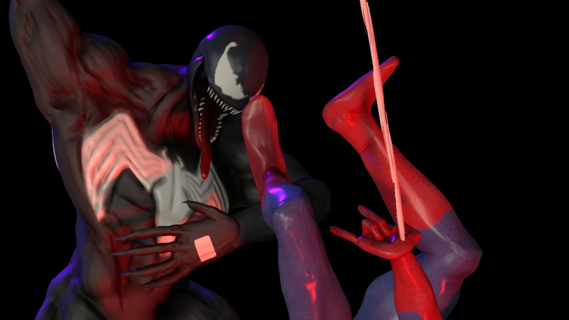 Spider Man and Venom 3D model_6
