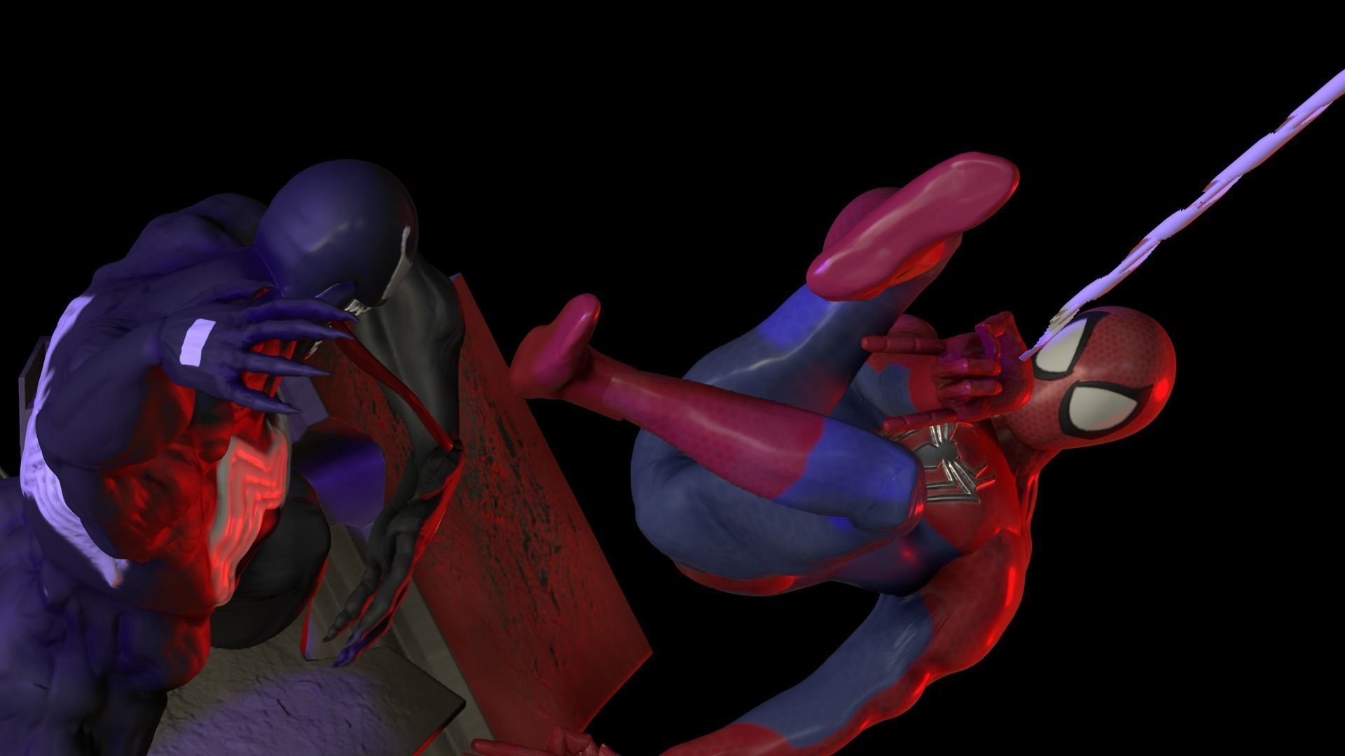Spider Man and Venom 3D model_4