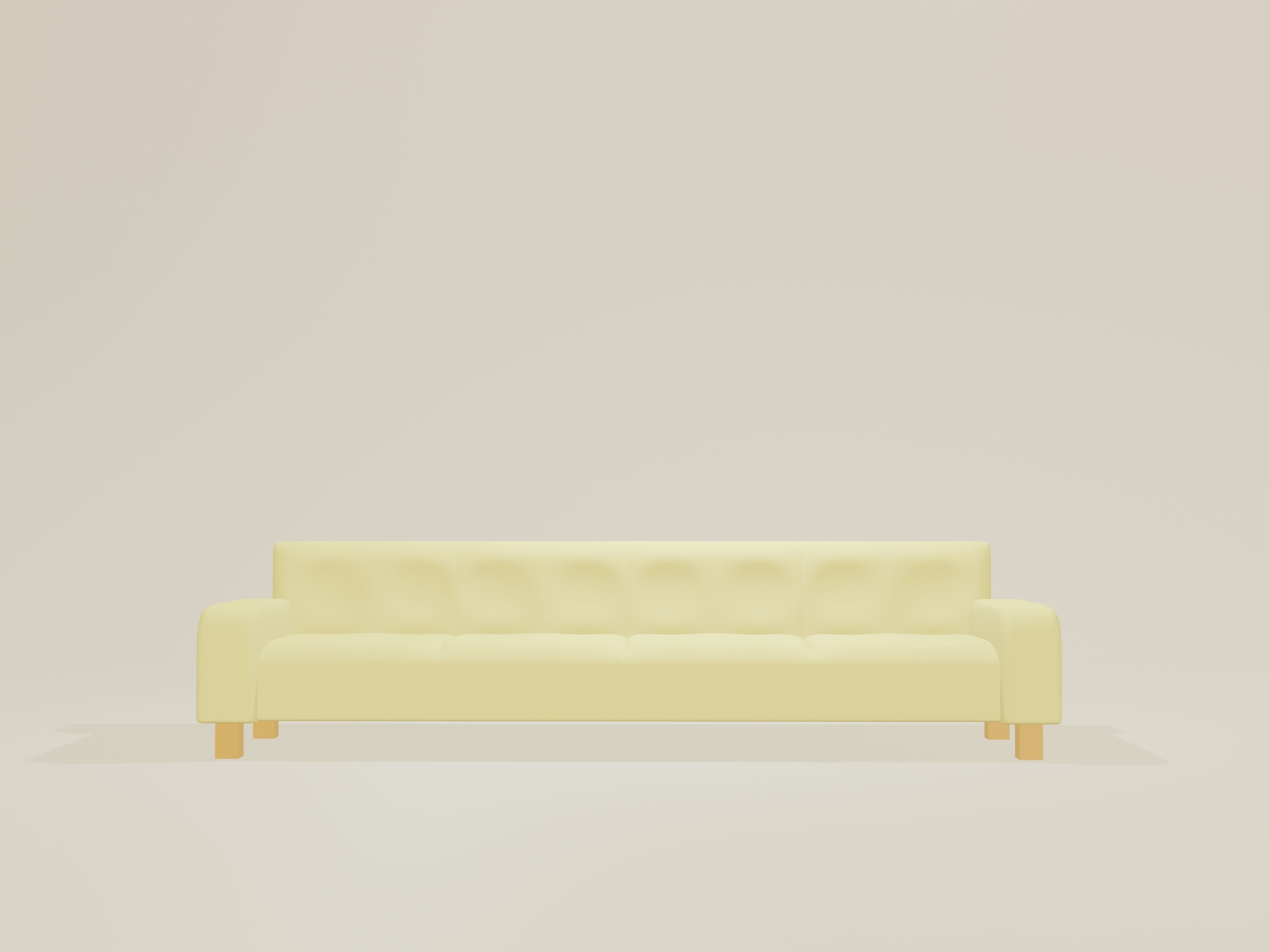 Sofa in cream color Low-poly 3D model_2