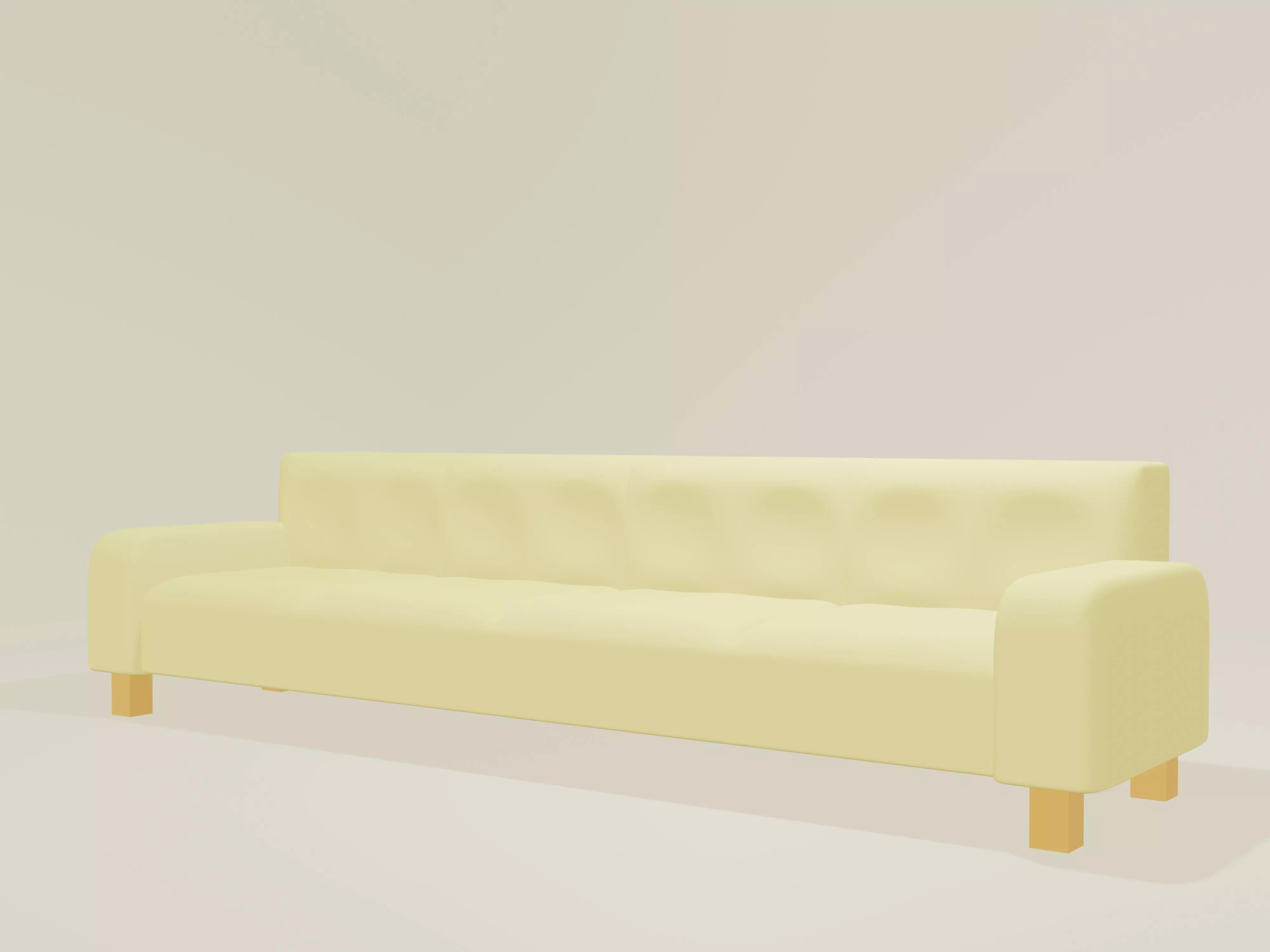 Sofa in cream color Low-poly 3D model_0