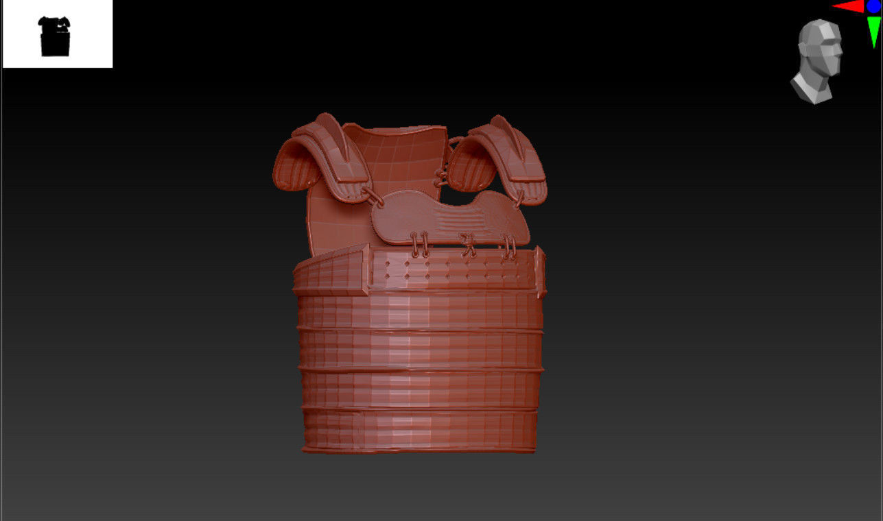 Japan Samurai Karuta Tatami Dou Low-poly 3D model_6
