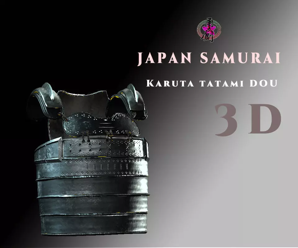Japan Samurai Karuta Tatami Dou Low-poly 3D model_0