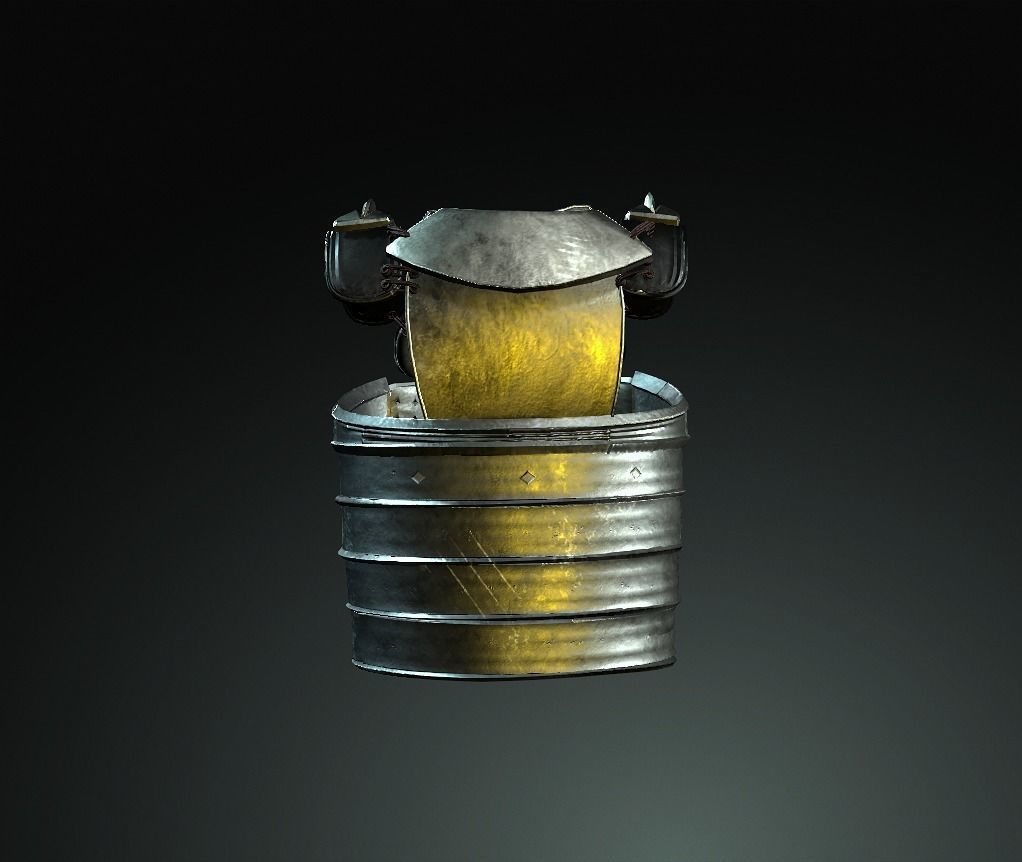 Japan Samurai Karuta Tatami Dou Low-poly 3D model_2