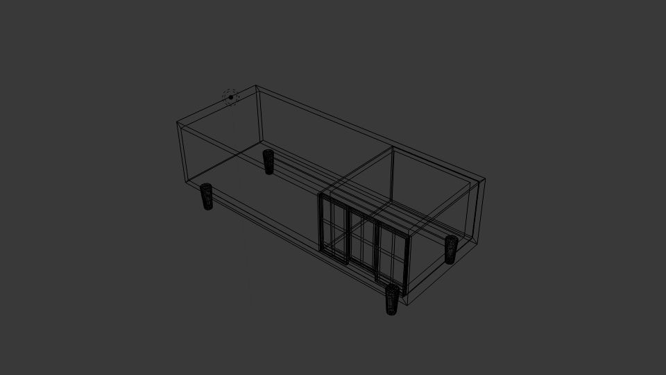  Japanese Art Furniture Table Low-poly 3D model_5