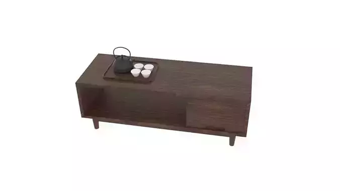 Japanese Art Furniture Table Set 3D model