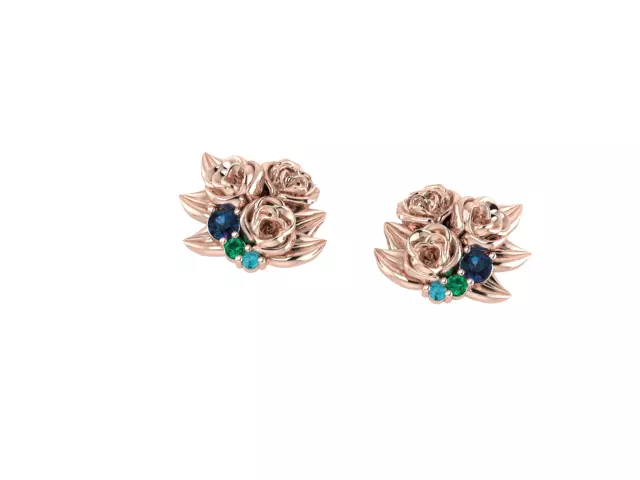 Rose earrings 3D print model