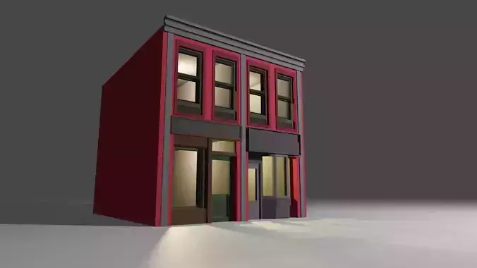 1930s low poly building 01