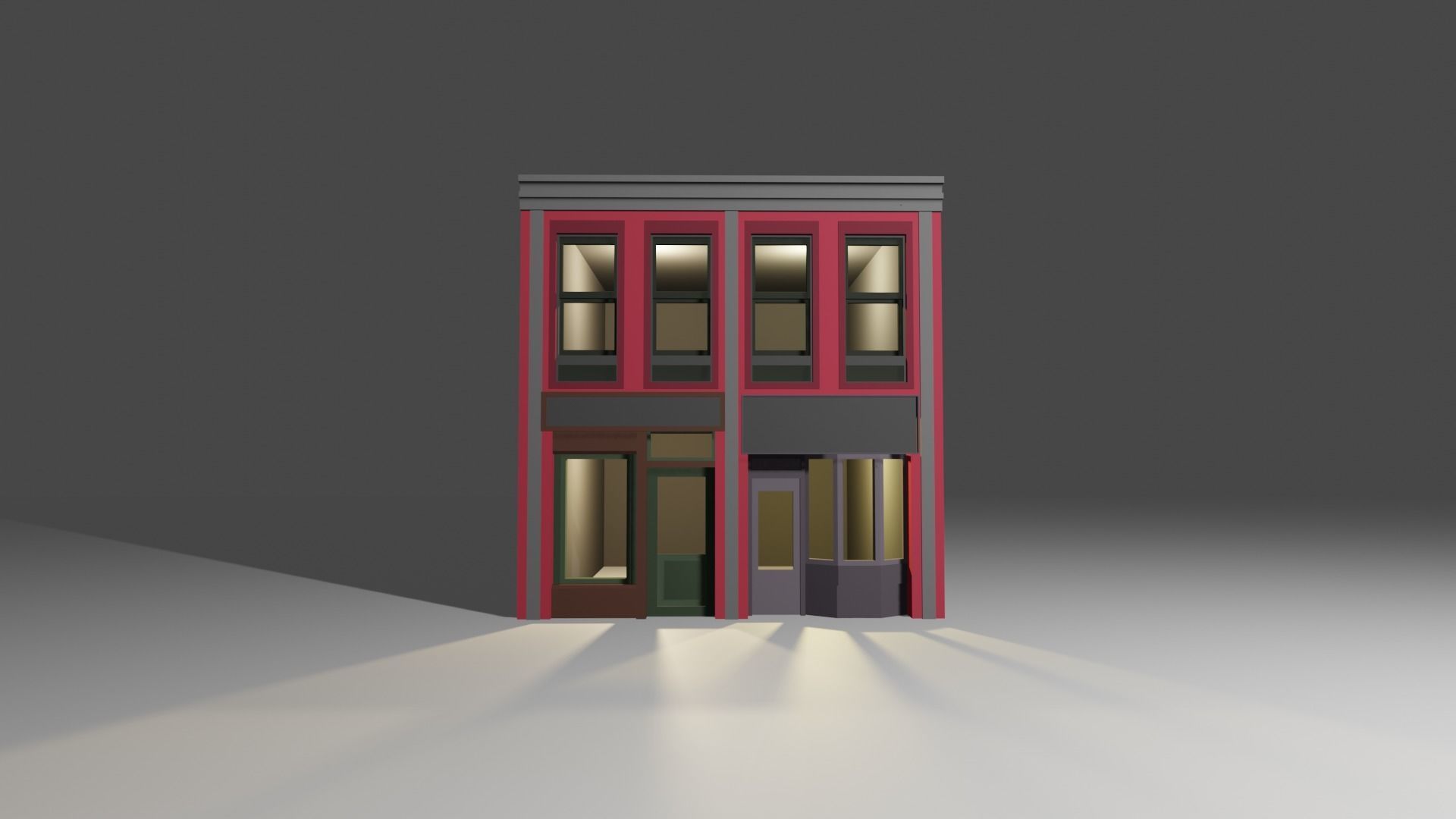 1930s low poly building 01 Low-poly 3D model_2