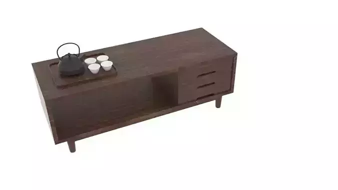 Japanese Art Furniture Triple Set 3D model