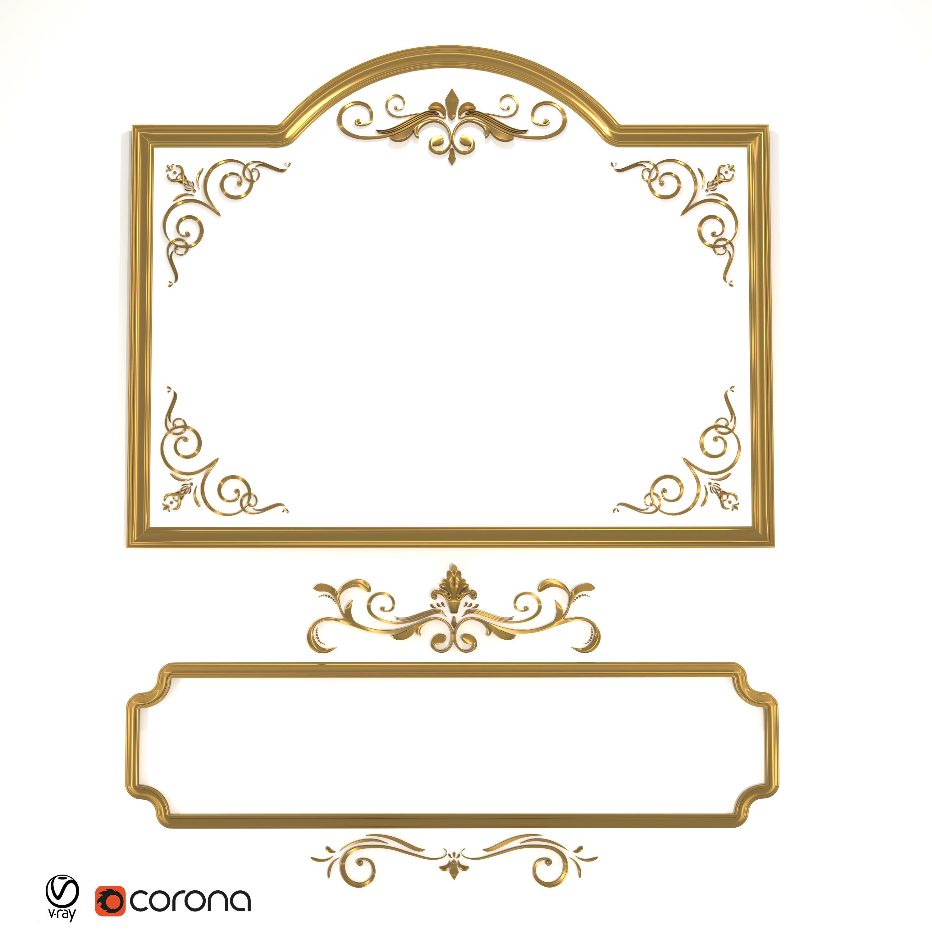 Floral Ornament Frames 3D model_1
