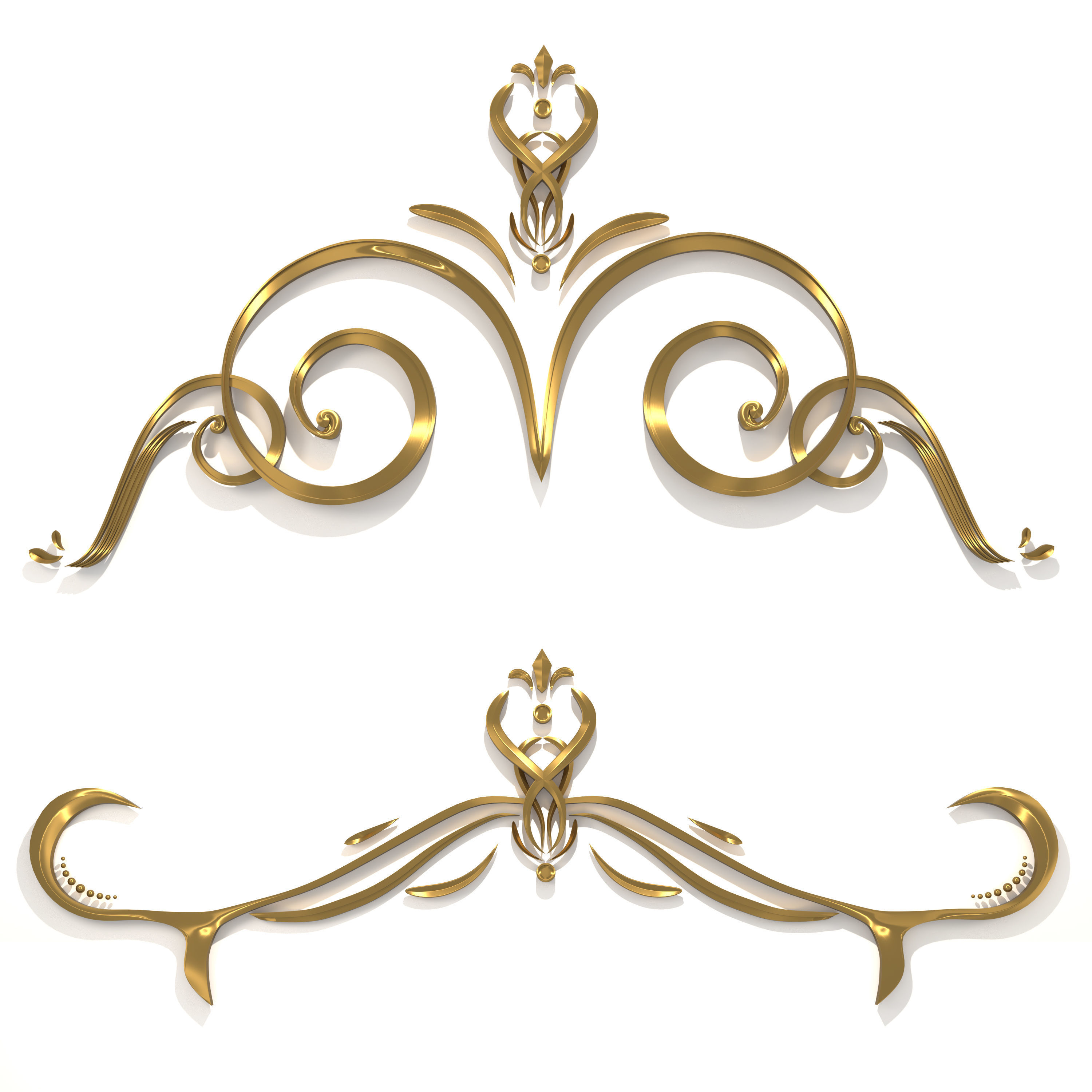 Floral Ornament Frames 3D model_3