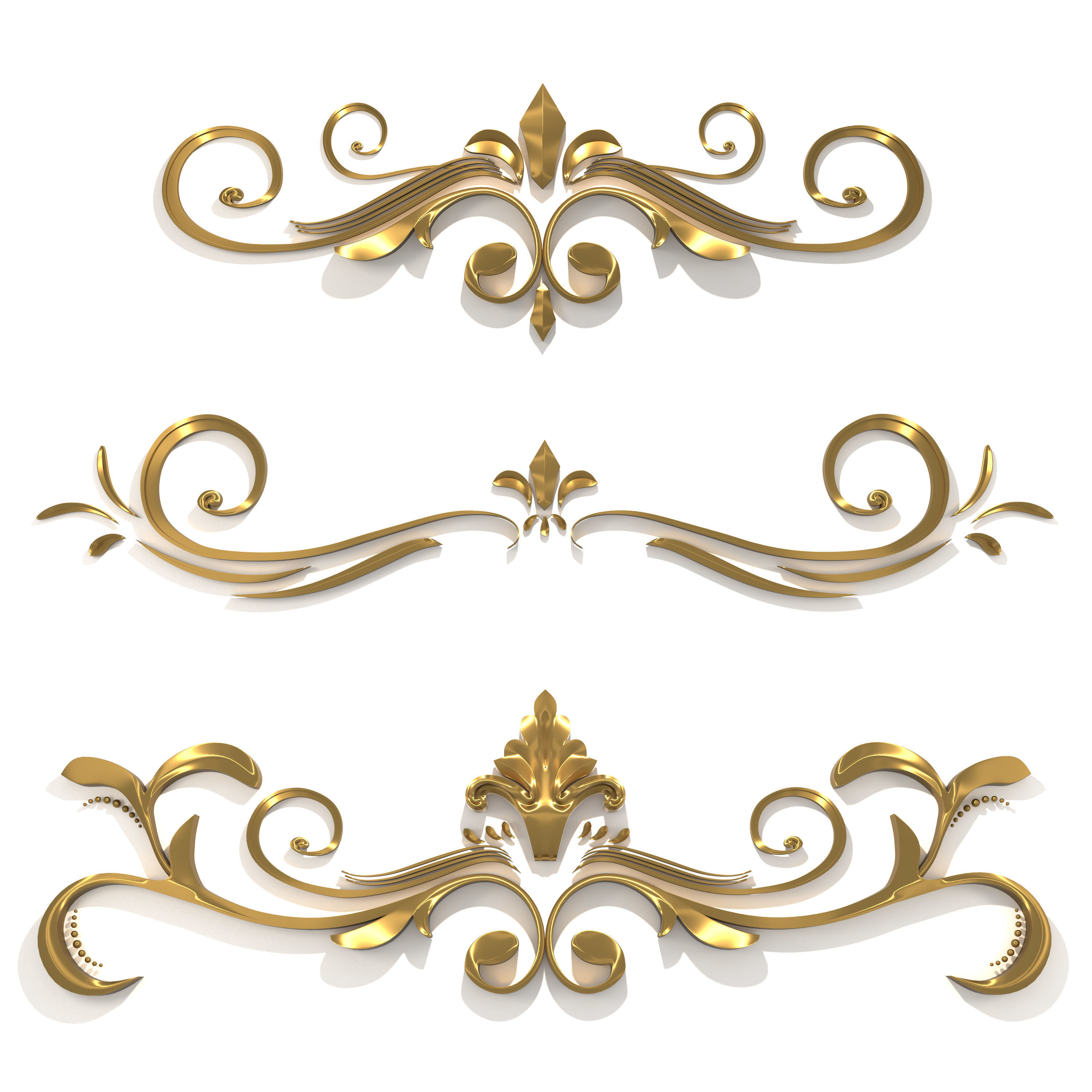 Floral Ornament Frames 3D model_2